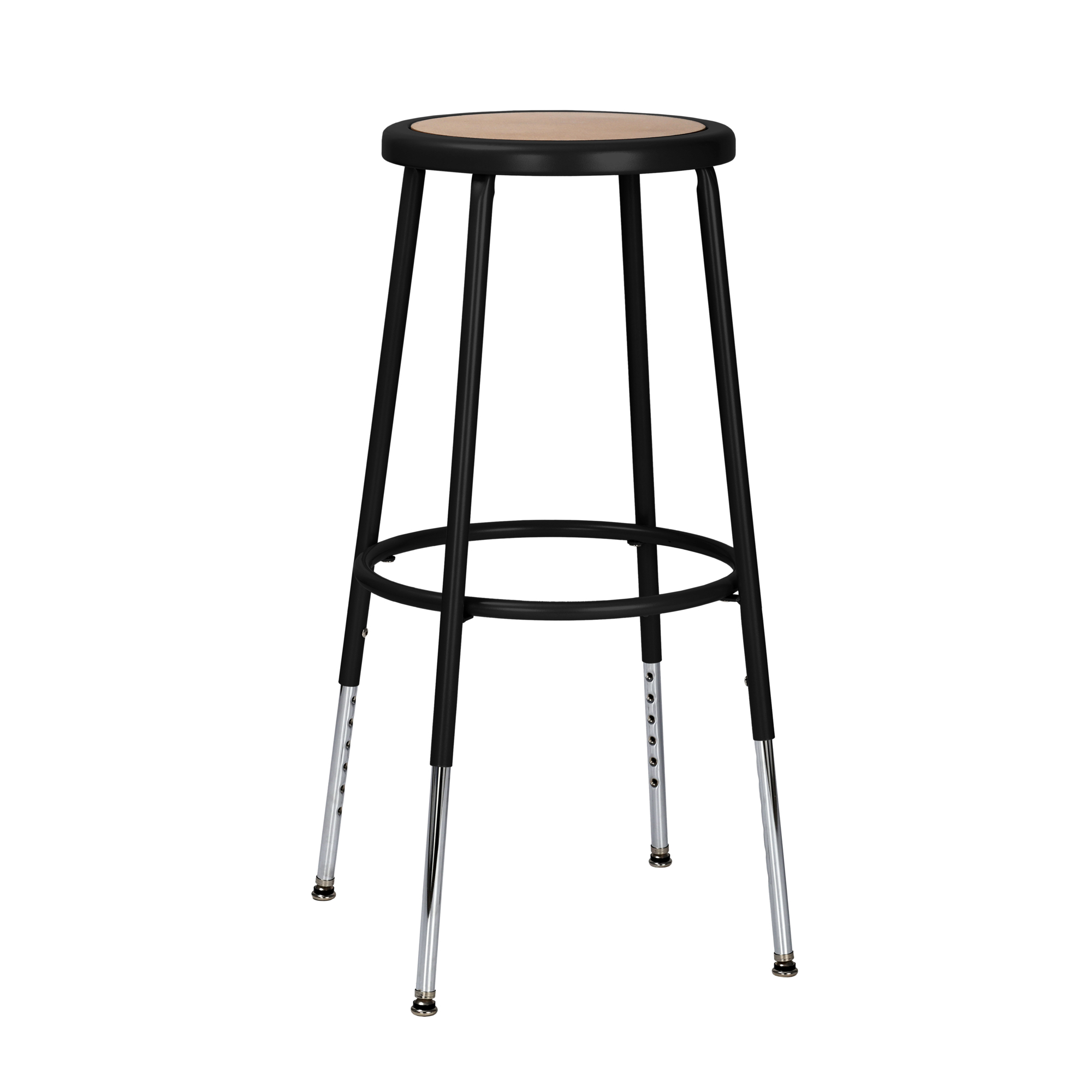 NPS Height Adjustable Heavy Duty Steel Stool — 24.5in. to 32.5in., Black, Assembly Ready, Model# 6224H-10-KD